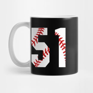 Baseball Number 51 #51 Baseball Shirt Jersey Favorite Player Biggest Fan Mug